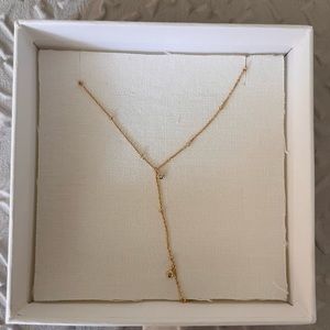 Melanie Auld Beautiful and Delicate Lariat Gold Vermeil over silver w/CZ